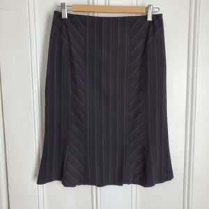 Nine West Black Striped Flowy Skirt